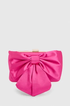 Pochette Azalée En Satin Avec Nœud Décoratif