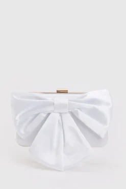 Pochette De Mariée Azalée En Satin Avec Détail Nœud