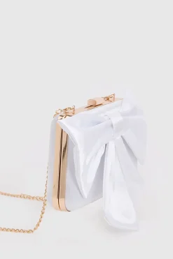 Pochette De Mariée Azalée En Satin Avec Détail Nœud