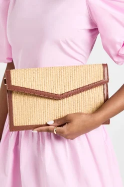 boohoo Pochette En Raphia Contrastée Avec Anse Amovible< Pochettes|Sacs À Main