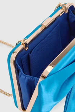 Pochette En Satin Azalée Avec Nœud Décoratif