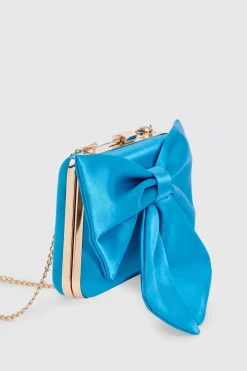 Pochette En Satin Azalée Avec Nœud Décoratif