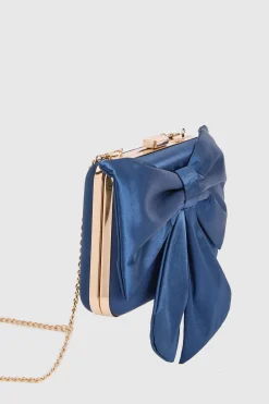 Pochette En Satin Azalée Avec Nœud Décoratif