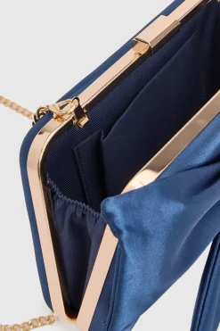 Pochette En Satin Azalée Avec Nœud Décoratif