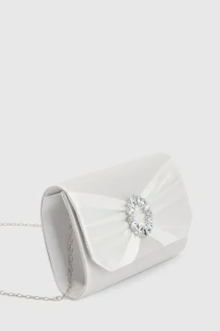 Pochette En Satin Tyla Avec Bordure Ornée De Diamants