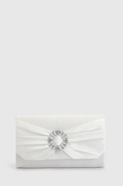 Pochette En Satin Tyla Avec Bordure Ornée De Diamants