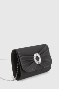 Pochette En Satin Tyla Avec Bordure Ornée De Strass