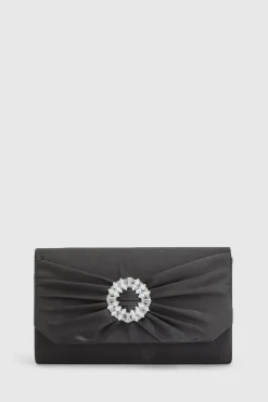 Pochette En Satin Tyla Avec Bordure Ornée De Strass
