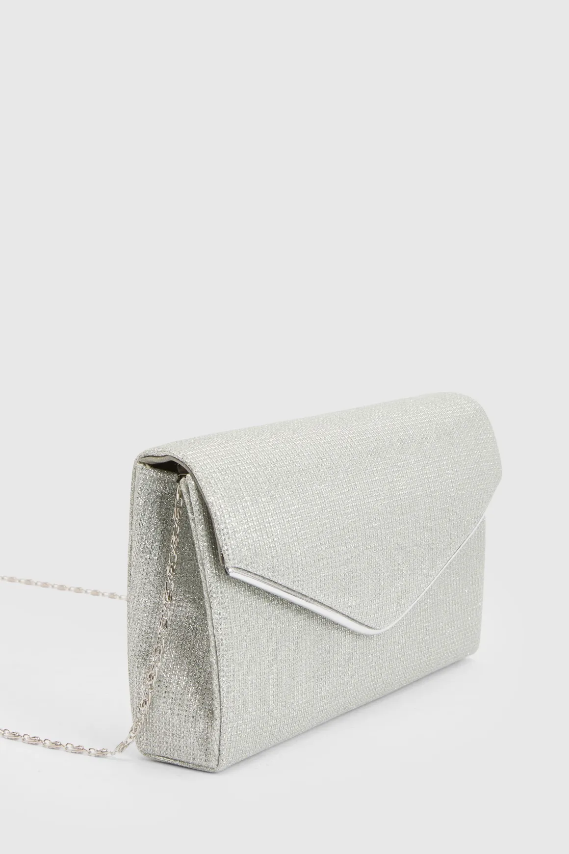 Pochette Enveloppe Grande À Paillettes Argentées