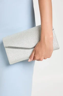 Pochette Enveloppe Grande À Paillettes Argentées