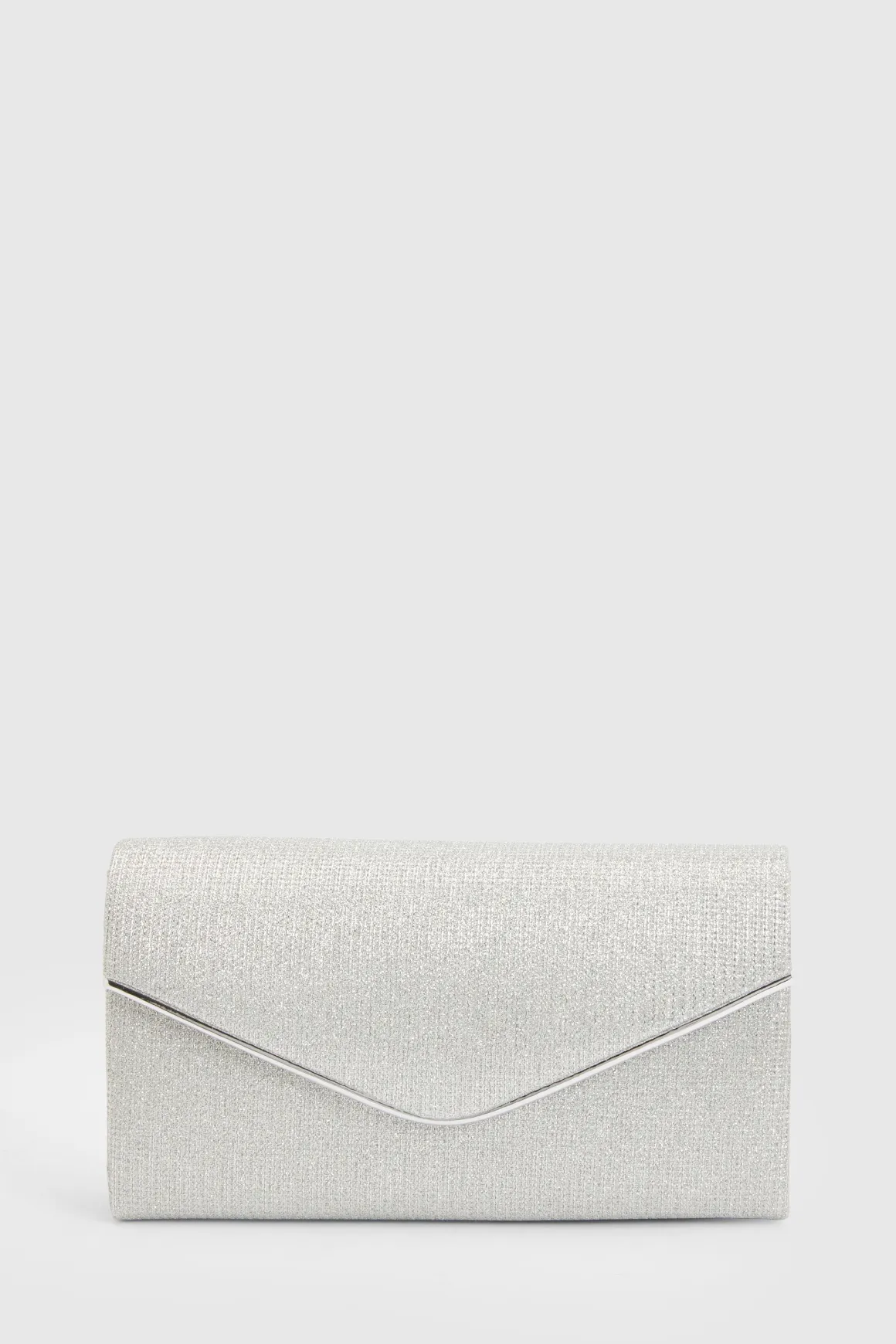 Pochette Enveloppe Grande À Paillettes Argentées