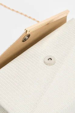 Pochette Enveloppe À Paillettes Blanches