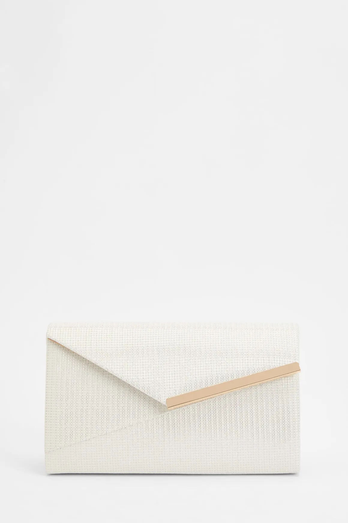 Pochette Enveloppe À Paillettes Blanches