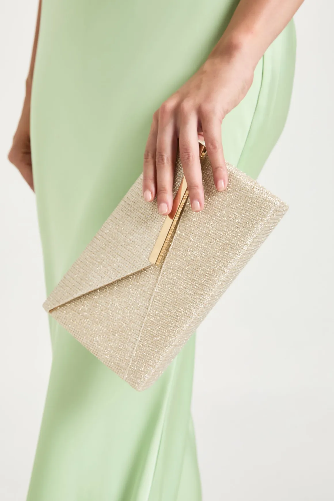 Pochette Enveloppe À Paillettes Dorées