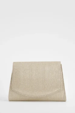 Pochette enveloppe scintillante dorée