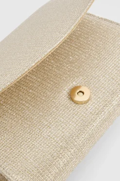 Pochette enveloppe scintillante dorée