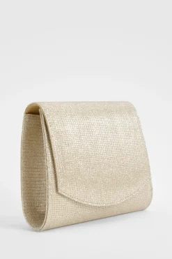 Pochette enveloppe scintillante dorée