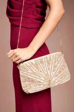 Pochette Hannah Froncée Ornée De Strass