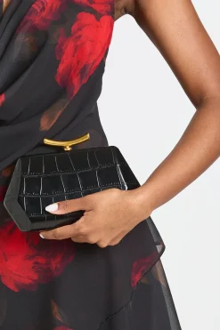boohoo Pochette Rigide À Coque Dure Effet Croco Abstrait< Pochettes|Sacs À Main