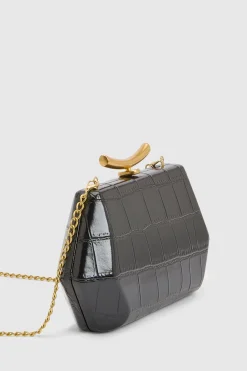 boohoo Pochette Rigide À Coque Dure Effet Croco Abstrait< Pochettes|Sacs À Main