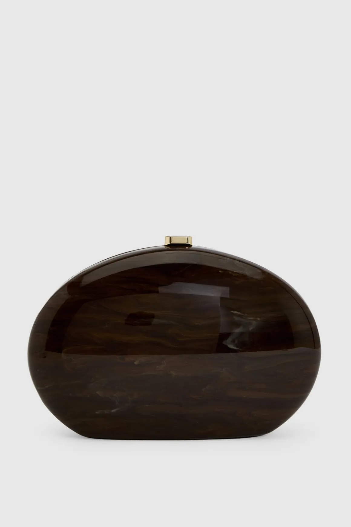 Pochette Rigide Coque Marbrée Chocolat