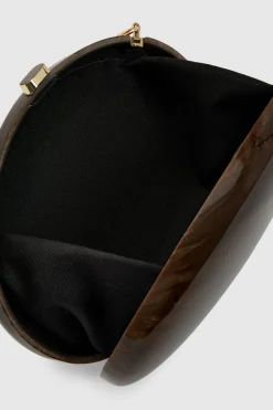Pochette Rigide Coque Marbrée Chocolat