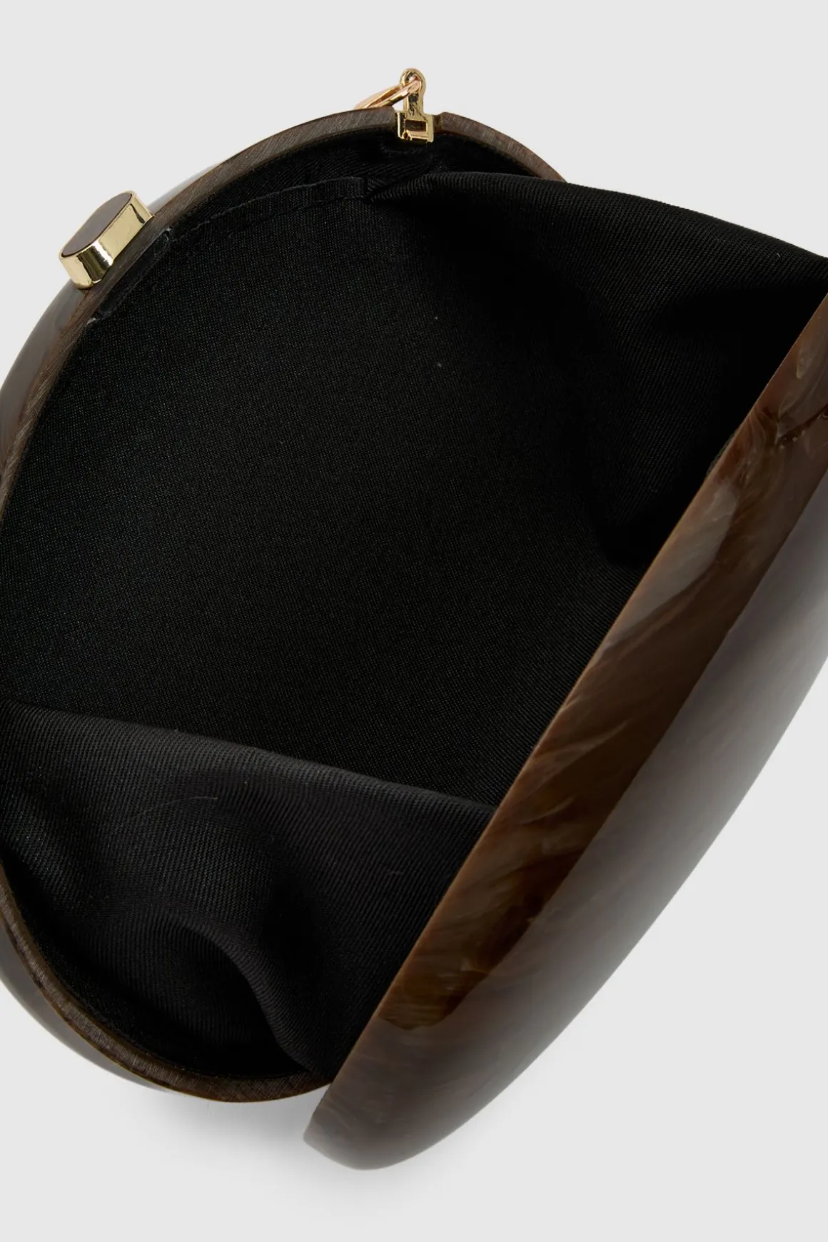 Pochette Rigide Coque Marbrée Chocolat