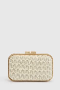 boohoo Pochette Rigide En Bois Et Raphia< Pochettes|Sacs À Main