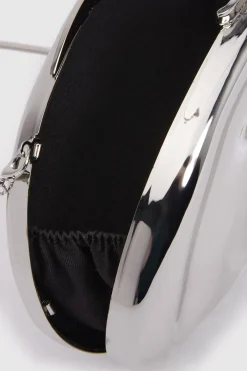 Pochette Rigide Martelée Argentée