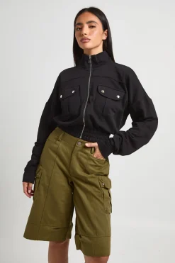 boohoo Pocket Detail Bomber Jacket<Femme Manteaux Et Vestes D’Automne|Vestes & Manteaux
