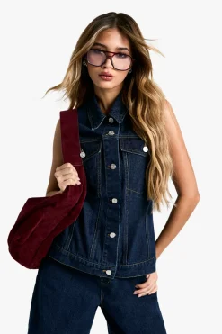 boohoo Pocket Detail Denim Waistcoat<Femme Tailleurs|Denim