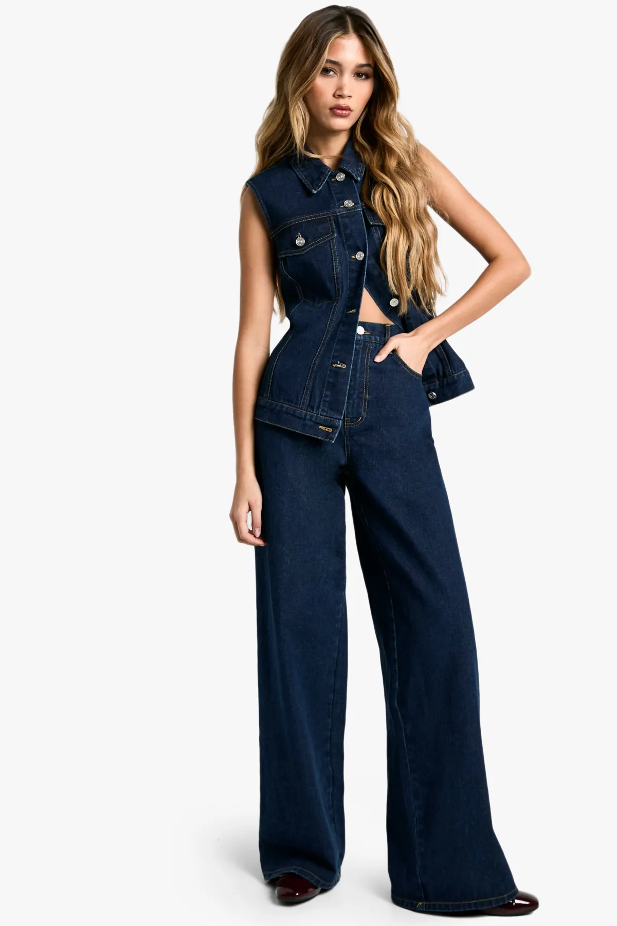 boohoo Pocket Detail Denim Waistcoat<Femme Tailleurs|Denim