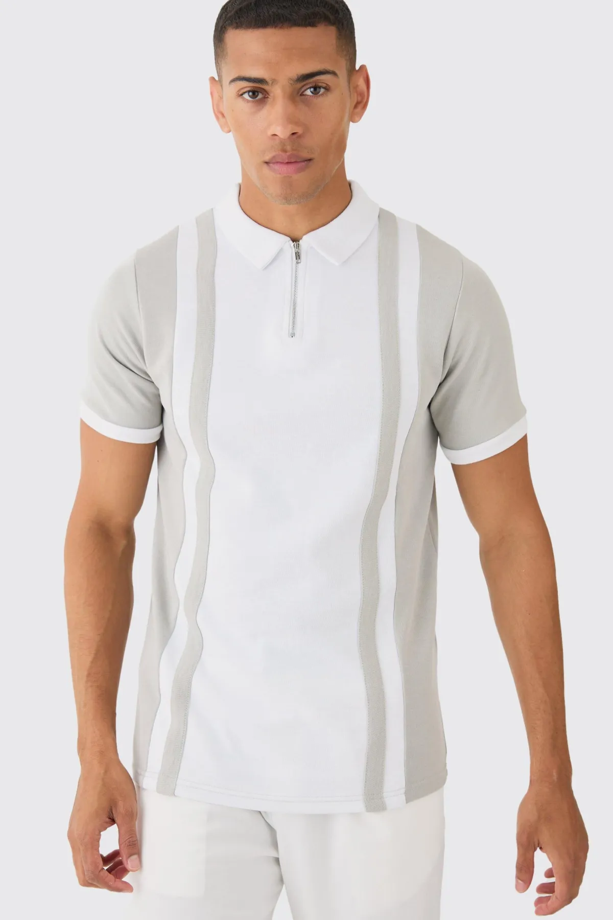 boohooMAN Polo cintré zippé<Homme Polos