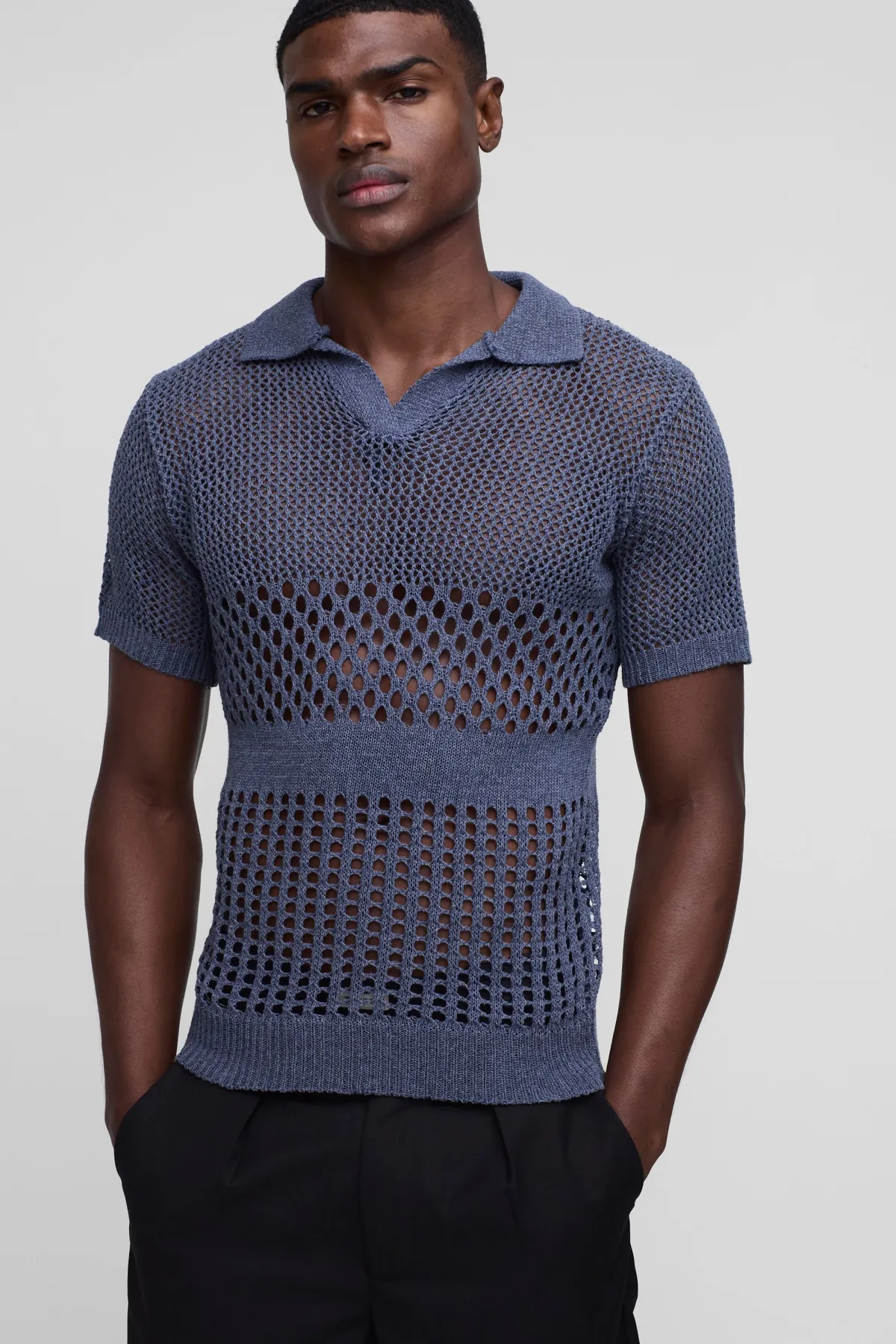 boohooMAN Polo à col boutonné et coutures apparentes<Homme Polos|Maille