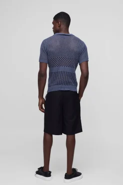 boohooMAN Polo à col boutonné et coutures apparentes<Homme Polos|Maille