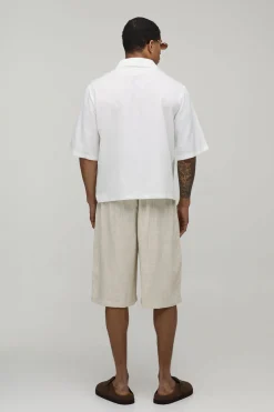 Polo Col V Ample En Mélange De Lin