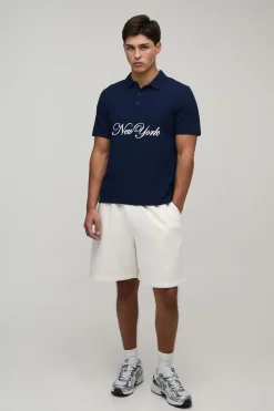Polo Coupe Regular Avec Broderie New York