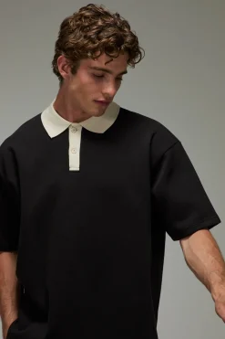 boohooMAN Polo De Golf Piqué Surdimensionné À Col Contrasté Active<Femme Polos|Athleisure