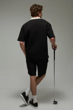 boohooMAN Polo De Golf Piqué Surdimensionné À Col Contrasté Active<Femme Polos|Athleisure
