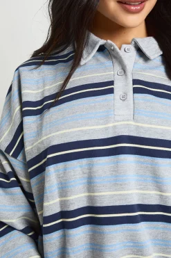 Polo De Rugby À Rayures Avec Col