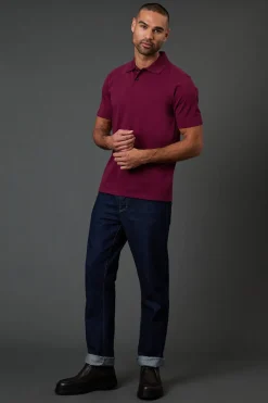 Polo en Jersey Bordeaux