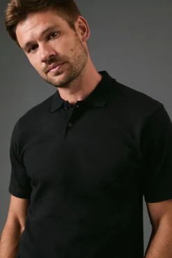 Burton Polo en Jersey Noir<Homme Polos