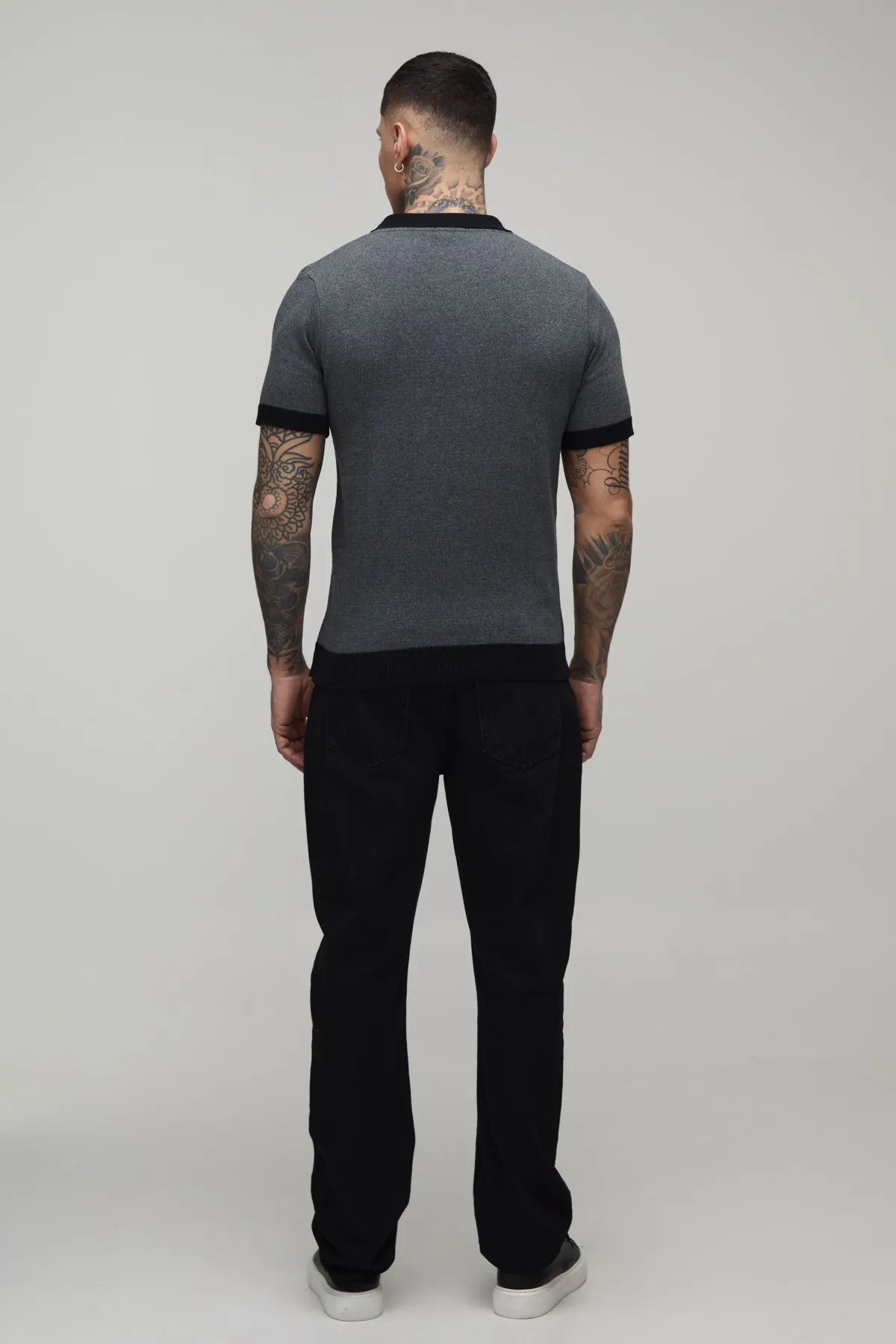 boohooMAN Polo En Maille À Col Revere Coupe Regular En Mélange De Coton Tall<Homme Tout Afficher|Maille
