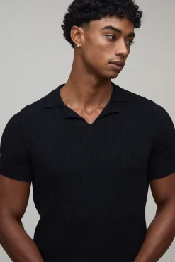 Polo En Maille À Col Revers Coupe Ajustée Mélange Coton