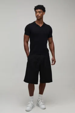 Polo En Maille À Col Revers Coupe Ajustée Mélange Coton