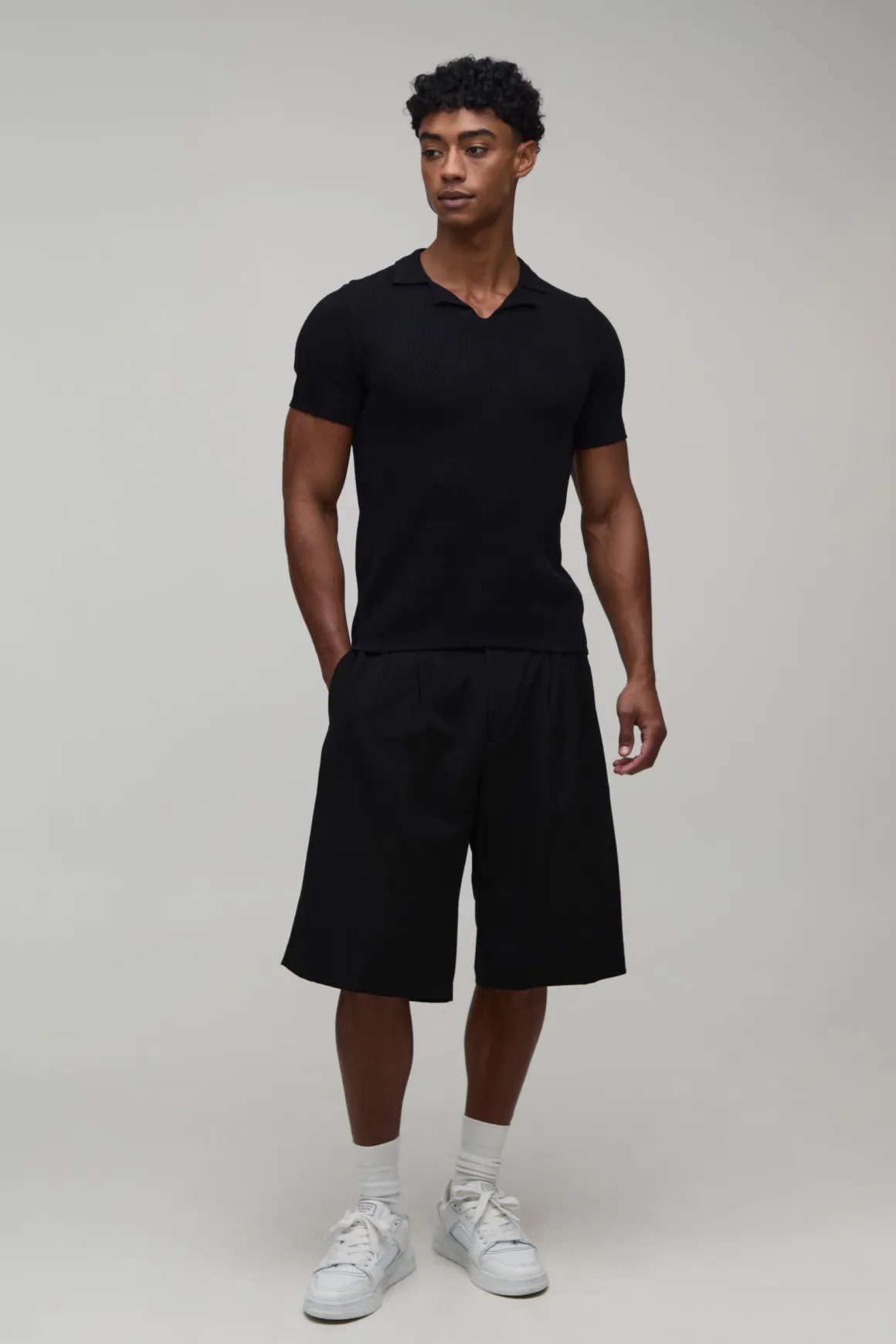 Polo En Maille À Col Revers Coupe Ajustée Mélange Coton