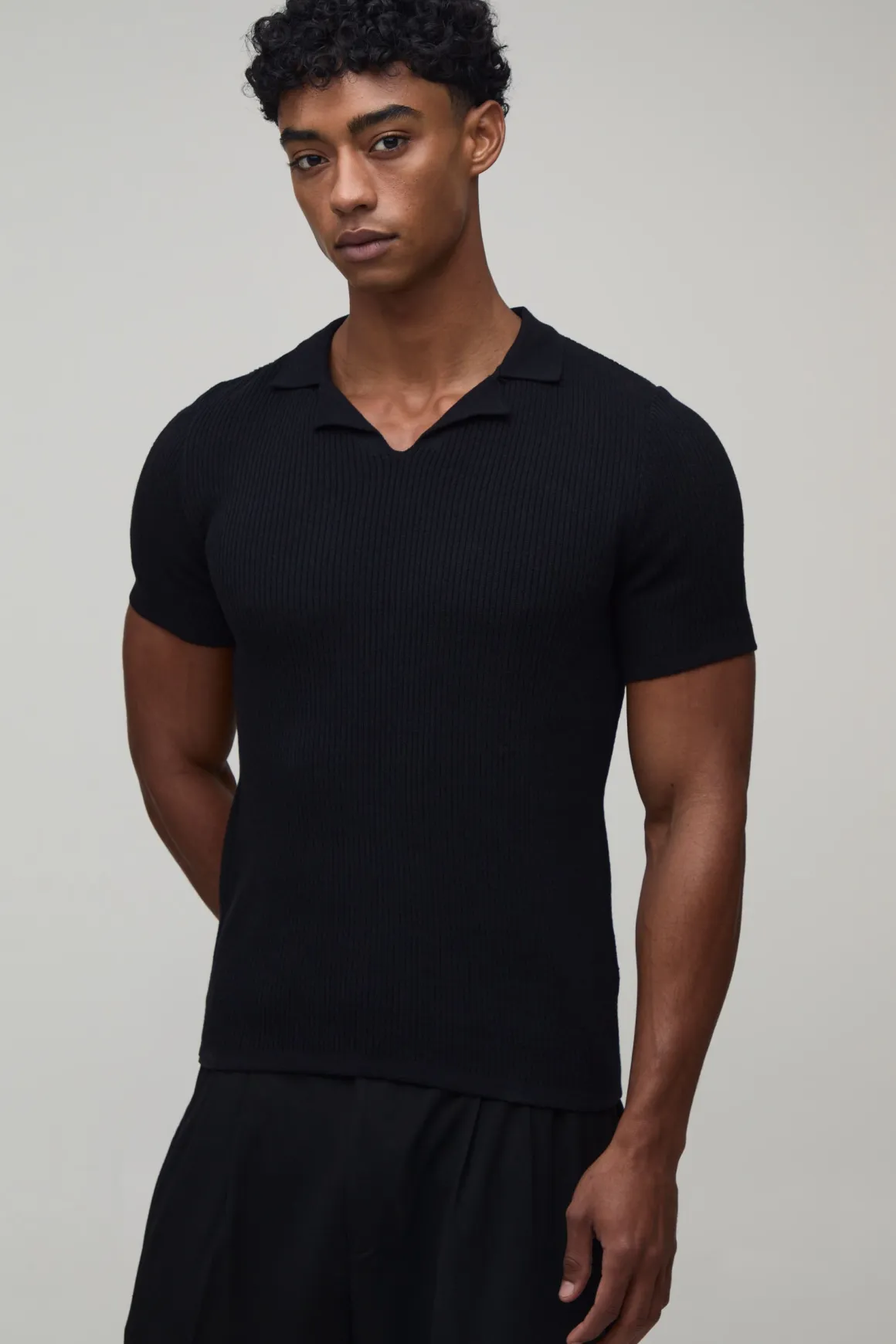Polo En Maille À Col Revers Coupe Ajustée Mélange Coton