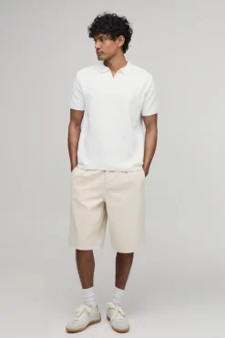 boohooMAN Polo En Maille Côtelée Coupe Regular En Mélange De Coton<Homme Polos|Maille