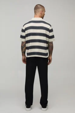 Polo En Maille Rayée Coupe Boxy Oversize