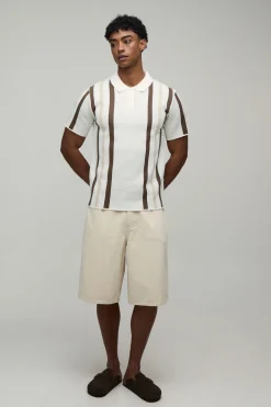 boohooMAN Polo En Maille Rayée Coupe Regular<Homme Polos|Maille